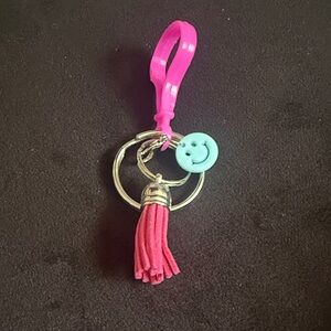 Vibrant Pink and Gold Tassel Keychain